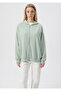 Hooded Back Printed Green Sweatshirt 1611885-71464 - 3