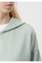 Hooded Back Printed Green Sweatshirt 1611885-71464 - 5