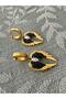 Black Jewelled Steel Wing Earrings
