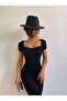 Women's Black Square Neck Pencil Dress
