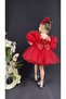 Chiffon Robe Pompom Sleeve Sequined Girl's Fluffy Skirt Tutu Evening Dress - 6