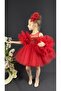 Chiffon Robe Pompom Sleeve Sequined Girl's Fluffy Skirt Tutu Evening Dress - 4