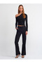 10369 Right Off-the-Shoulder Shirred Sweater-black - 3