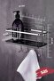 Adhesive Adjustable Shelf Bathroom Organizer Shampoo Holder Chrome Black Lş-01 - 3