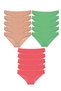 15 Pieces Super Eco Set Lycra Women's Slip Panties Skin Green Fuchsia