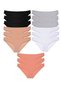 15 Pieces Super Eco Set Lycra Women's Slip Panties Black Skin Gray White Powder