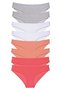 8 Pieces Super Eco Set Lycra Women's Slip Panties Gray White Powder Fuchsia