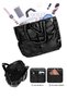 Black Embossed Puff Fabric Shopper Bag - 4
