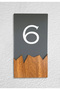 Vertical Plexi Wood Detailed Uv Printed Apartment Apartment Hotel Office Door Number - Door No:6