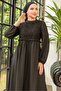 Lacy Linen Dress 773 - Black - 4
