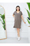 Women's Short Sleeve Oversize Dress - 3