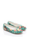 Printed Colorful Linen Women's Ballerinas - 3