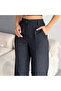 Women's Wool Textured High Waist Pleated Palazzo Trousers - 2