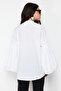 White Balloon Sleeve Cotton Woven Shirt TCTSS24TG00048 - 6