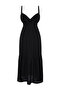 Black Waist Opening Strap Midi Woven Dress TWOSS24EL00340 - 7