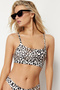 Leopar Desenli Bralette Kaplı Bikini Üstü TBESS24BU00125 - 2
