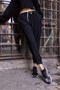 MUÇİ WOMEN'S BLACK PARASUT FABRIC GARNISHED SNEAKERS - 4