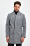 Men's Slim Fit Gray Stamp Coat - 6