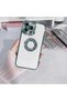iPhone 12 Pro Green Diamond Stone Decorated Logo Visible Detailed Transparent Aesthetic Stone Case