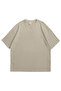 Women Men Beige Basic Oversize Plain Crew Neck Short Sleeve T-Shirt