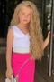 Girl's V-Neck Viscose Bodysuit and Zippered Fuchsia Skirt Set - 2
