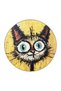 Yellow Themed Surrealist Design Cartoonist Cat Patterned Modern Decorative Carpet 3466 - 2
