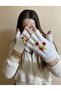 Handmade Flower Embroidered Fingers Cut Gloves - Fingerless Gloves - Gift Valentine's Day - 3