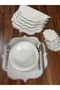 Silver Embroidered 12 Piece Set American Serving and Cocktail Presentation Napkin - 4