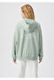 Hooded Back Printed Green Sweatshirt 1611885-71464 - 4