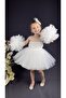 Chiffon Robe Pompom Sleeve Sequined Girl's Fluffy Skirt Tutu Evening Dress - 2