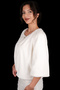 Soft Bridal Fur White Etol with Long Sleeve Fur Angel Wing Brooch - 6