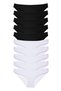 10 Pieces Eco Set Lycra Women's Slip Panties Black White