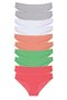 10 Pieces Set Lycra Women's Slip Panties Gray White Powder Green Fuchsia