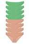 8 Pieces Super Eco Set Lycra Women's Slip Panties Green Skin