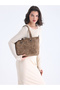 Casual Soft Textured Mink Women's Shoulder Bag with Pocket Detail - 2