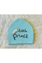2-Piece White-Green Prince Printed Baby Boy Combed Cotton Hat Beret - 2