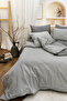 Harmony Hues Yarn-Dyed Natural Single Duvet Cover Set (Fitted Sheet) - 3