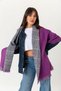 Double Sided Plaid Wool Textured Scarf Shawl - 4