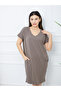 Women's Short Sleeve Oversize Dress - 4