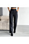 Women's Wool Textured High Waist Pleated Palazzo Trousers - 3