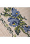 Cross Stitched Monika Fabric-Curtain-Fon-Authentic Curtain Fabric-Runner 100x210 Cm Blue - 2