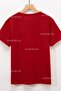 Women's Burgundy Double Heart Panda Printed Oversize T-shirt - 2