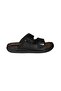 Men's Black Double Buckle Soft Comfortable Sole Slippers - 2