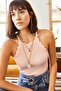 Women's Powder Halter Collar Ruffled Summer Knitwear Blouse BLZ-19000959 - 3