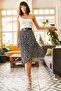 Women's Black Gonca Wrap Skirt ETK-19000154 - 3