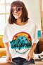 Women's Ecru Rainbow Printed T-Shirt TSH-19000519 - 3