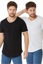 Men's Multicolored Dirty Collar Loose T-Shirt Pack of 2