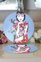 2-Piece Flower Wrapped Japanese Girl Motif Modern Round Charger & Placemat - 3