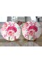 2-Piece Powder Flowers Themed Digital Printed Modern Round Charger & Placemat - 2
