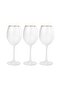 Turquoise White Gold Footed Glass Set of 3